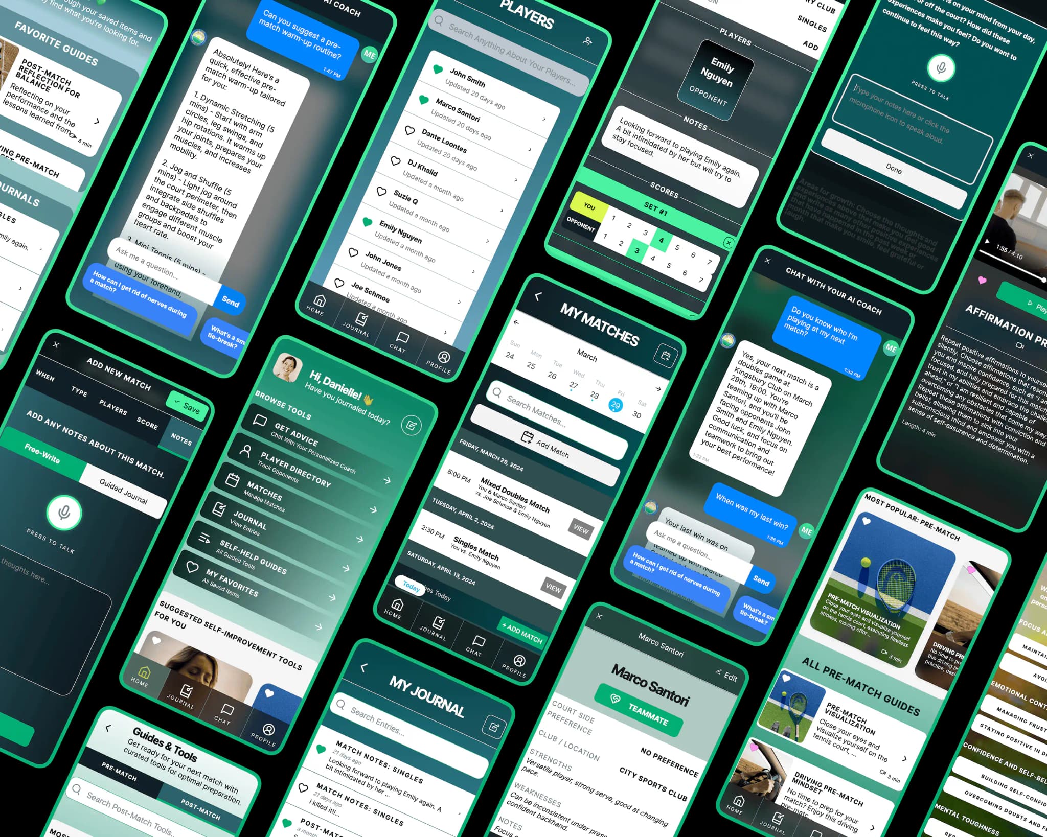 Tennis IQ App Screens